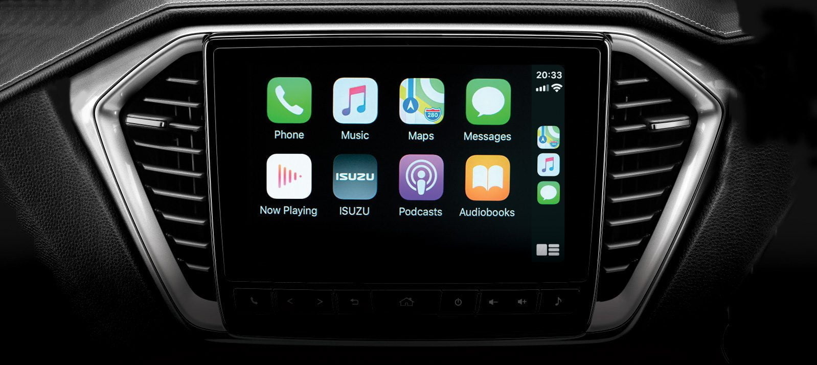 9 inch Touch Screen Infotainment System with Apple CarPlay and Android Auto Connectivity