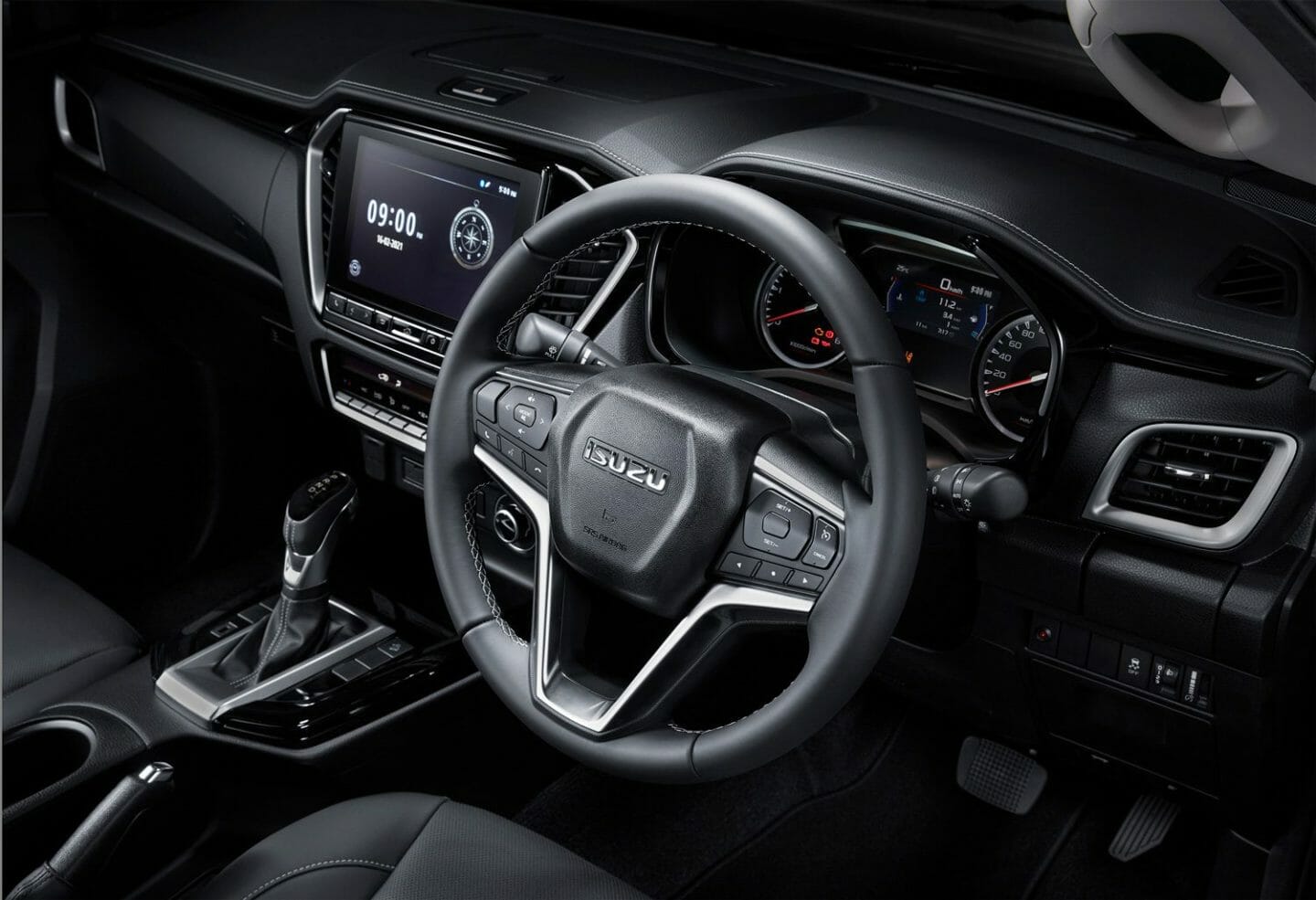 Leather Steering Wheel with Audio, Bluetooth Hands-Free & Voice Recognition Switches